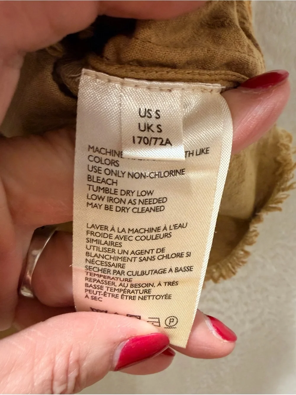 Free People mustard utility raw hem mini skirt small